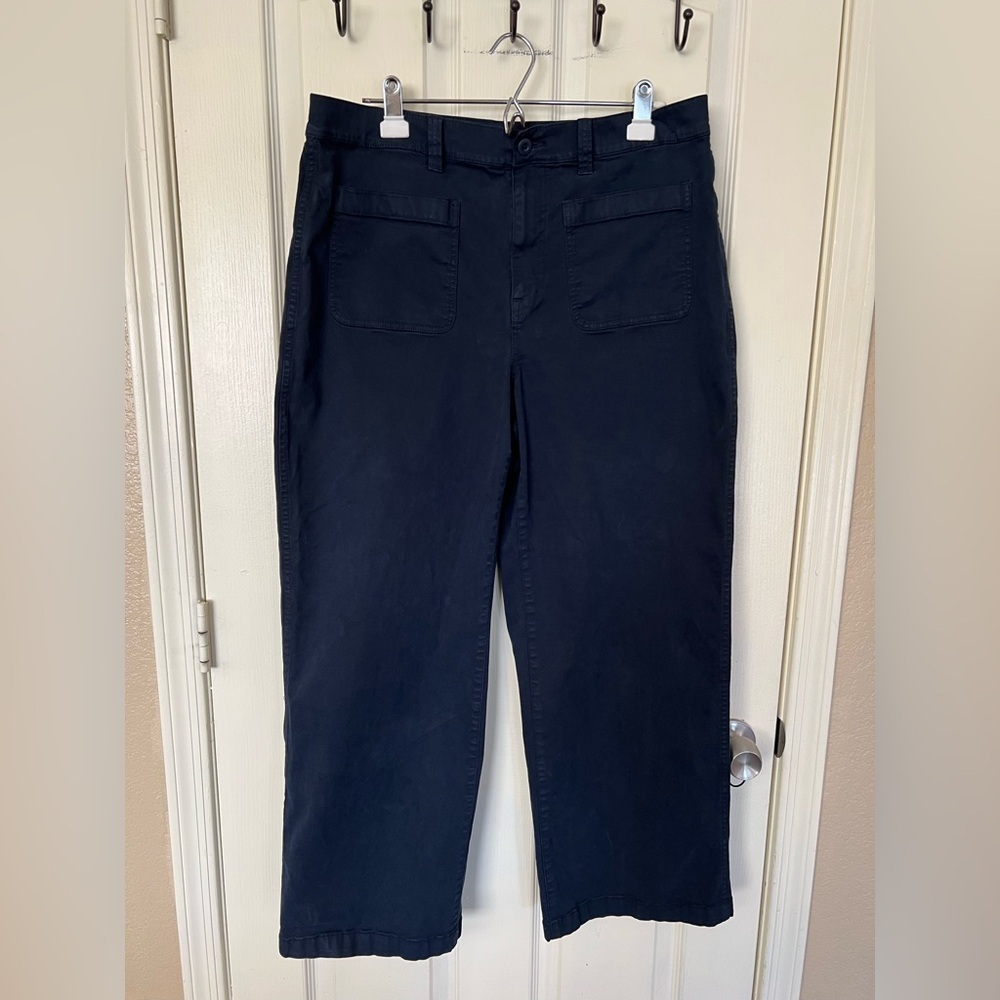 Madewell Emmett Wide Leg Cotton Blend Trousers